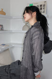 See-through wrinkle check shirt