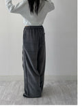Velour Strap Banding Wide Pants