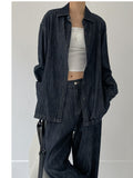 [Setup Available/Unisex] Colin Pintuck Overfit Denim Shirt Jacket