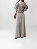 [Premium] Whole garment alpaca V-neck knitwear