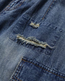 Distressed Cargo Denim Balloon Pants