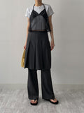 Pleated Bootcut Layered Slacks