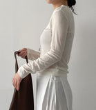 Weekly Tencel See-through Long Sleeve T-shirt