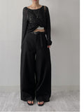 Two Pocket Nylon Long Wide Slacks