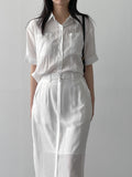 [SET] Stitch Linen Silky Two-Piece