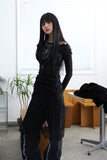 Cross long net knit