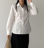 Pintuck Line Cotton Shirt