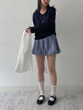 [Pants Lining!] Check Pumpkin Banding Mini Skirt