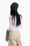 Summer U-neck Ribbed Long Sleeve