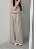 [Belt SET/Summer ver.] With Two Tuck Wide Slacks