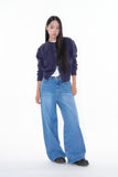 Back pocket flare denim pants