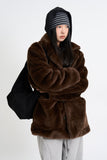 Noire soft fur coat