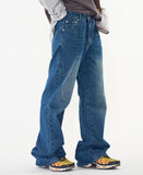 Shell flare denim pants