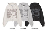 Lettering Crop Hood Zip-Up