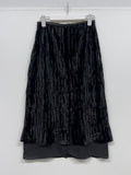 Velour layered pleated skirt