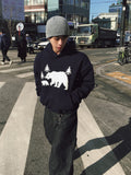 Polar Bear Brushed Print Hoodie