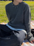 Lambswool basic round knitwear