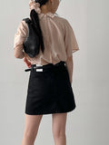 [Scrunchie Set/Reversible] Tencel See-Through Half Blouse