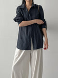 [Skirt SET] Basil Wrap Loose-Fit Shirt