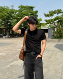 One Q Ribbed Henry Neck Short Sleeve T-shirt