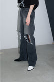 damaged washing denim