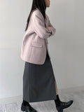 Warm Touch Wrap Slit H-Line Long Skirt