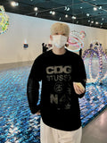 Texture See-through Knit Long-Sleeved T-Shirt