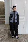 Color matching ribbed pocket jumper