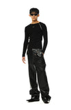 LEATHER BIKER PANTS