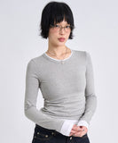 Modal two-tone layered long sleeves