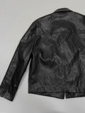 [Unisex] Crop Leather Single Over Fit Jacket