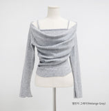 Marsh Off-Shoulder Layered T-Shirt