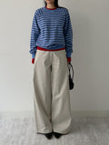 Odd High-Waisted Cotton Wide Pants