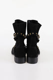 Suede strap middle boots