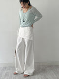 Lace Wrap Balloon Fit Wide Pants