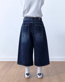 Damage Crop Bermuda Denim