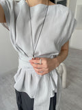 Hepburn Wrap Boat Neck Blouse
