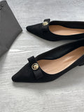 Bold Ribbon Stiletto Flat Shoes