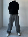 Waistbandless Two-Tuck Wide Denim