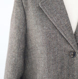 Jute Herringbone Over Fit Wool Jacket