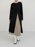 [Long sleeve ver.] Ribbed unbalance wrap one piece
