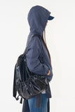 Loop check hoodie zip-up jumper