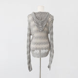 Lape Hooded Knit Zip-Up