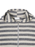 Ocean Striped Warmer Zip Hoodie