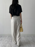 Hugo Belted One-Tuck Wide Slacks