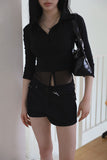 Studded Cotton Mini Shorts