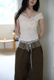 Liz Check Frill Blouse