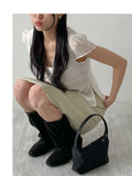 Wrinkle Banding Midi Skirt