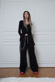 black&white stitch pants