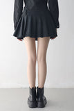 Sher pleated leather skirt
